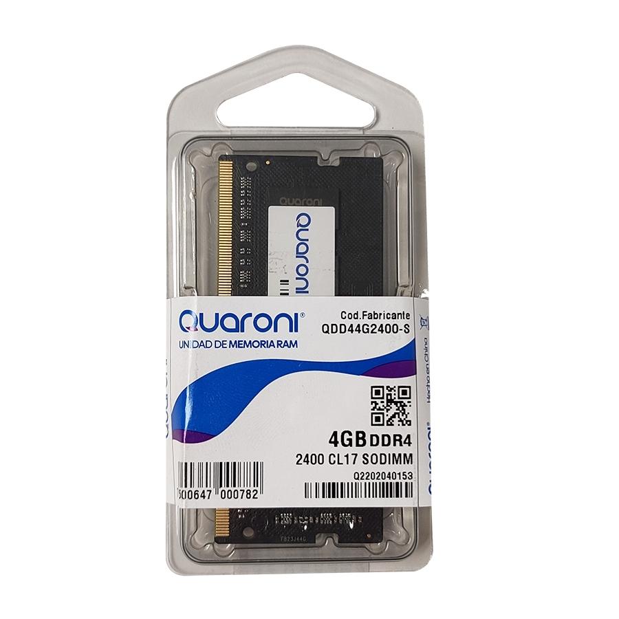 MEMORIA RAM QUARONI SODIMM DDR4 4GB 2400MHZ CL17 260PIN 1.2V - QUARONI