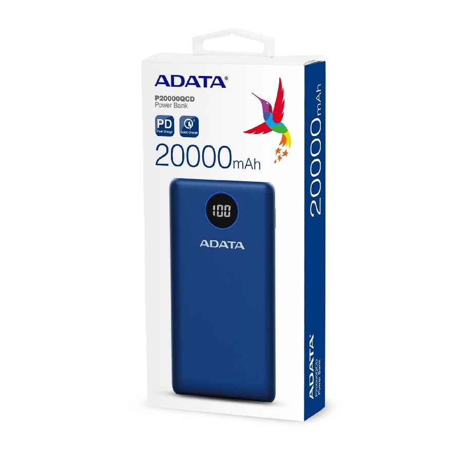 Batería Portátil Tipo C Adata 20000mAh P20000QCD AP20000QCD-DGT