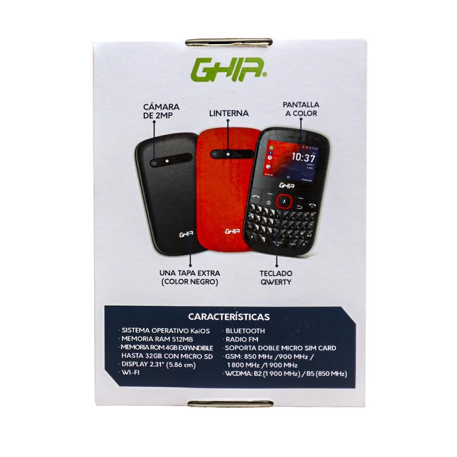 GHIA SMART FEATURE PHONE 3G GQWERTY/ KAIOS / 2.31 PULG / DUAL CORE / DUALSIM / 512MB 4GB / WIFI / BT - GHIA