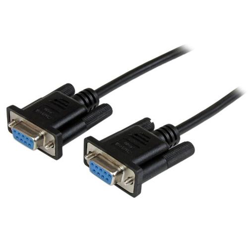 StarTech.com 1m Cable de módem nulo serial DB9 RS232 negro F / F - SCNM9FF1MBK