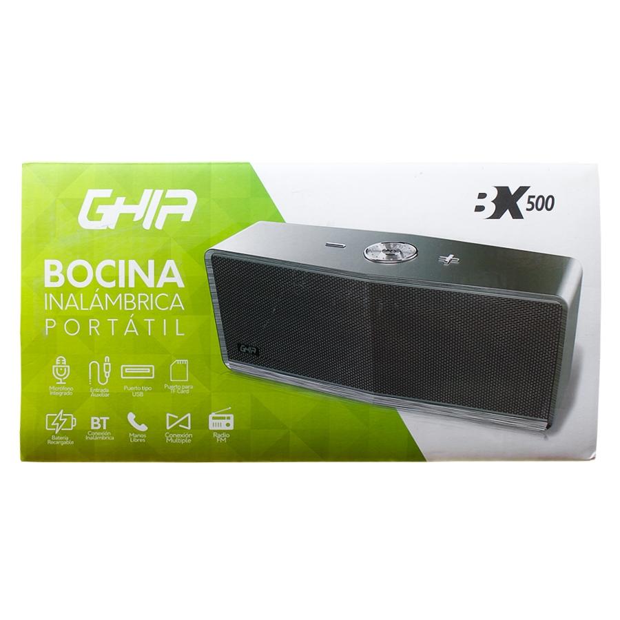 BOCINA BLUETOOTH BX500G GHIA GRIS / 5W X2 / TWS //AUX / RADIO FM/ MICRO SD CARD/USB - GHIA
