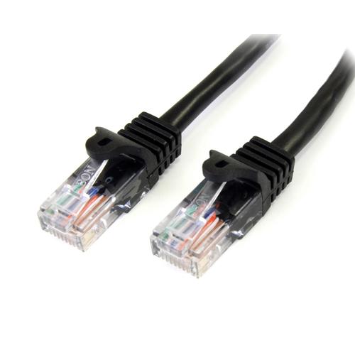Startechcom Cable De Red Ethernet Utp Patch Snagless Sin Enganches Cat5E Cat 5E Rj45  Cable De Interconexin  Rj45 M A Rj45 M  1 M  Utp  Cat 5E  Sin Enganches  Negro - 45PAT1MBK
