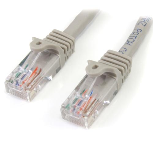CABLE 1M GRIS  RED 100MBPS CAT5E ETHERNET RJ45 SNAGLESS UPC 0065030859875 - 45PAT1MGR
