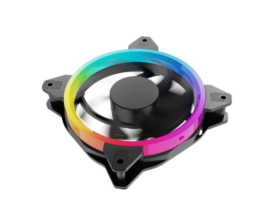 Ventilador gamer rgb tipo arcoiris de 120mm ocelot