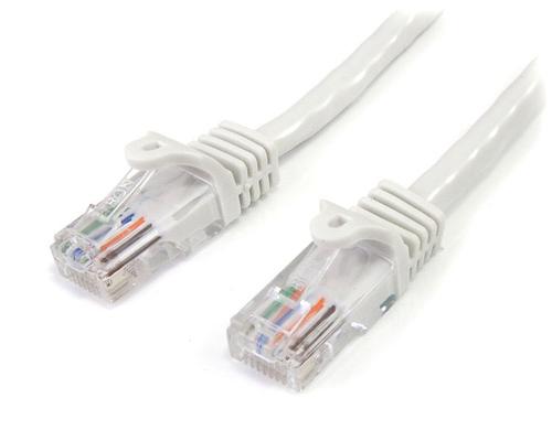 CABLE 1M BLANCO RED 100MBPS CAT5E ETHERNET RJ45 SNAGLESS UPC 0065030860215 - 45PAT1MWH