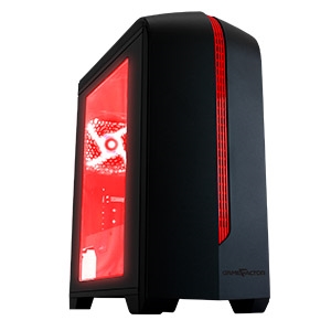 GABINETE GAME FACTOR CSG500 MATX RED.USB 3.0.2 VENT 120MM S/FTE UPC 7502266675624 - VORAGO