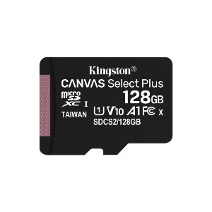 SDCS2/128GBSP Kingston Canvas Select Plus - Tarjeta de memoria flash - 128 GB - A1 / Video Class V10 / UHS Class 1 / Class10 - microSDXC UHS-I