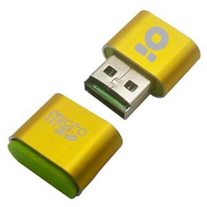 LECTOR TARJETA MICROSD USB V2.0 mini-dorado UPC 7503032263410 - BROBOTIX