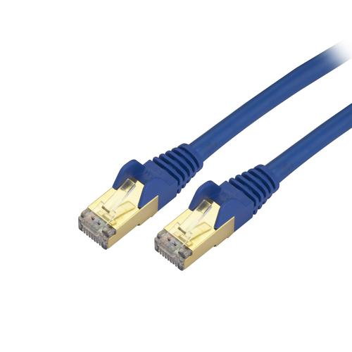 StarTech.com Cable de conexión Cat6a de 25 pies - Blindado (STP) - Azul - Cable de conexión Ethernet Cat 6a de 10Gb Snagless - C6ASPAT25BL