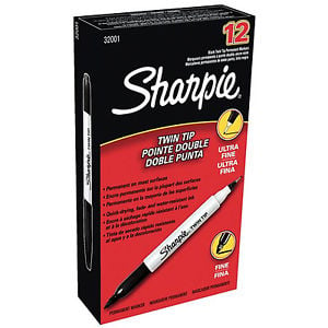 MARCADOR SHARPIE TWIN TIP PERM NEGRO C/12 PZ MATOFISHARPIE32001 - MATOFICINA