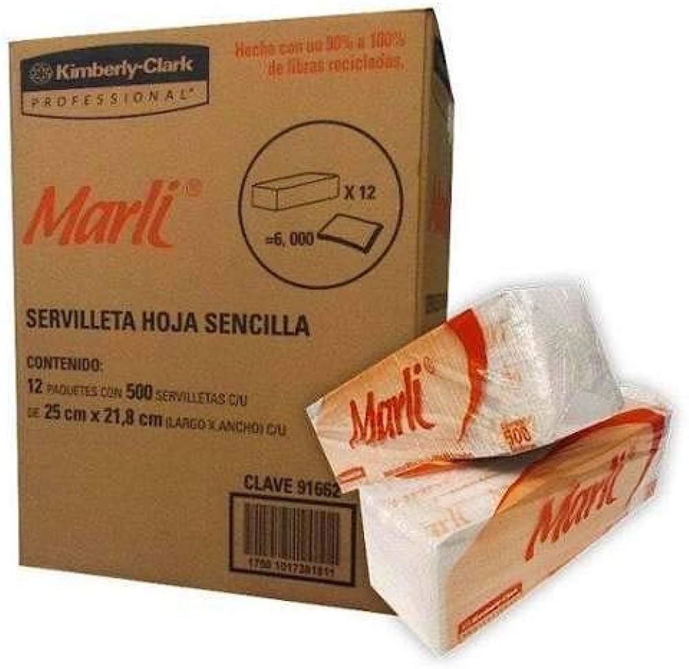 Servilletas blancas Marli caja con 12 pa Caja con 12 paquetes de servilletas blancas tradicionales de 450 hjs sencillas cada uno. dimensiones: 25 cm x 21.8 cm. marca: Marli. Mod.: 91668                                                                                                                q. 450 hjs.                              - MARLI