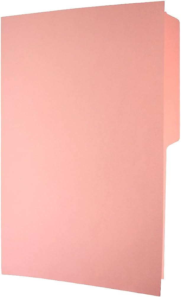 Folder manila Oxford oficio color rosa c Papel manila color stock de 9 pts., pre-suajado superior y lateral para broche de 8 cm, dobleces adicionales para expansión de hasta 2 cm, caja con 100 piezas.                                                                                                 eja 1/2 caja con 100 pzas                - M751 1/2 PIN