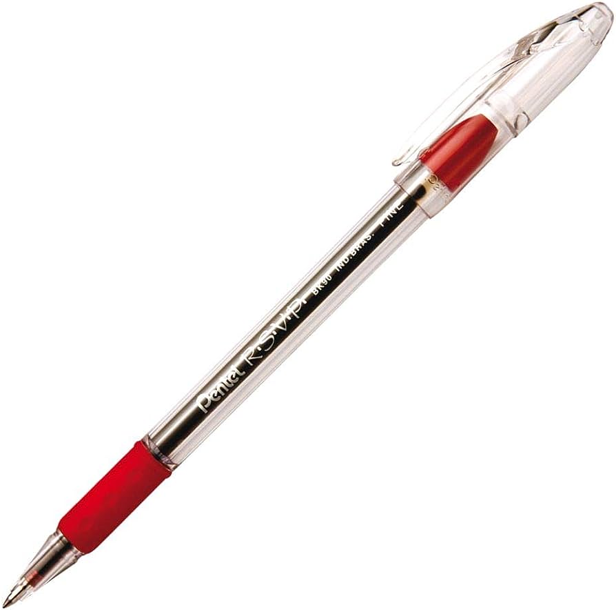 LM-Bolígrafo Pentel r.s.v.p, punta 0.7 m Bolígrafo Pentel r.s.v.p color rojo, punta metálica 0.7 mm, punta de acero inoxidable, con agarre de caucho, diseño ergonómico, repuesto largo para mayor duración, barril robusto. grip y detalles en cuerpo que indica el color de la tinta                   color rojo, 1 pieza                      - BK90-B