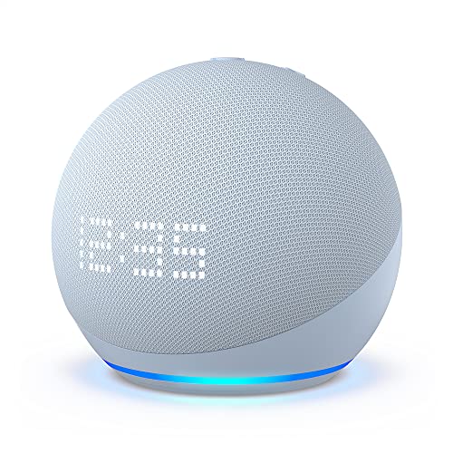 Echo Dot With Cloock 5Th Generacion Smart Speaker With Alexa  Cloud Blue - B09B8W5FW7