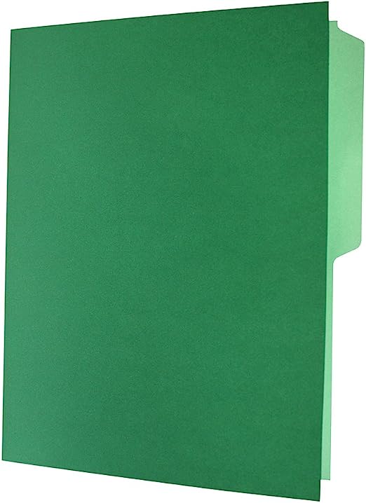 Folder de color Pendaflex carta color ve Papel manila color stock de 9.5 pts., doble tonalidad: interior y exterior para evitar la perdida de documentos, pre-suajado superior y lateral para broche de 8 cm, dobleces adicionales para expansión de hasta 2 cm, caja con 25 piezas.                     rde ceja 1/2 caja con 25 pzas            - C0025 1/2 VD