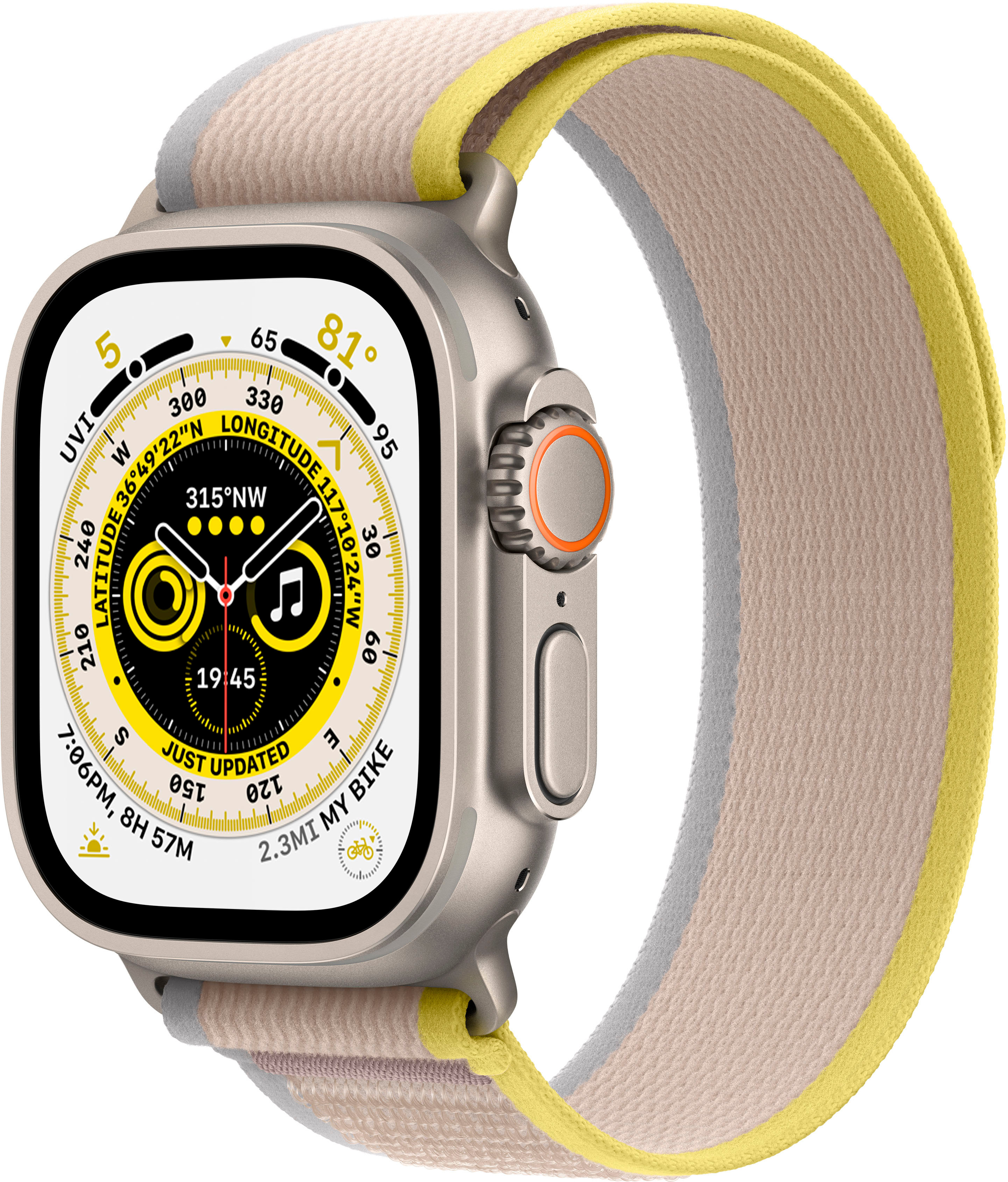 WATCH ULTRA GPS CELL 49MM TITA  NIUM CASE YELLOW-BEIGE TRAIL LOOP M - MQF23LZ/A