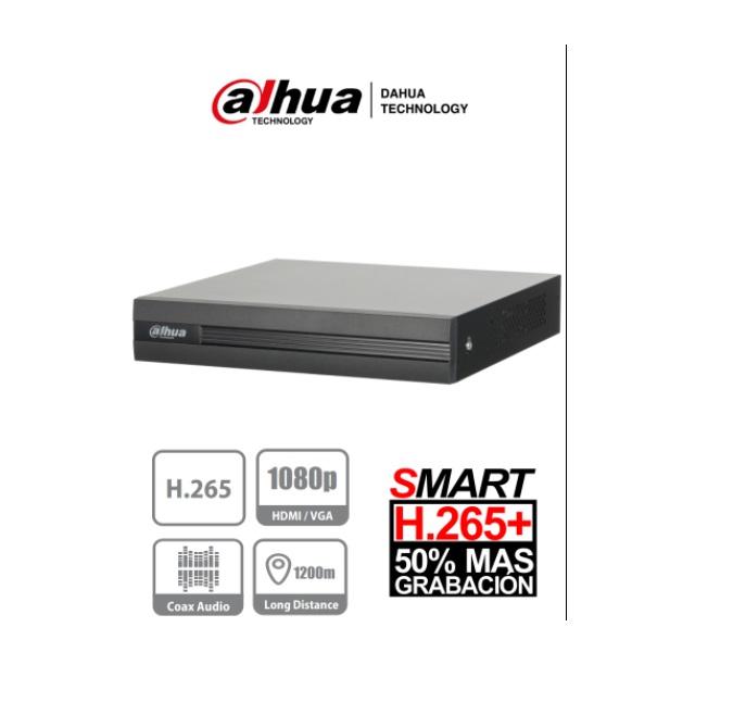 DVR DAHUA 8 CANALES 1080P 4MP 720P H265+ IP ADI 8+4 6TB (XVR1B08H) - DAHUA