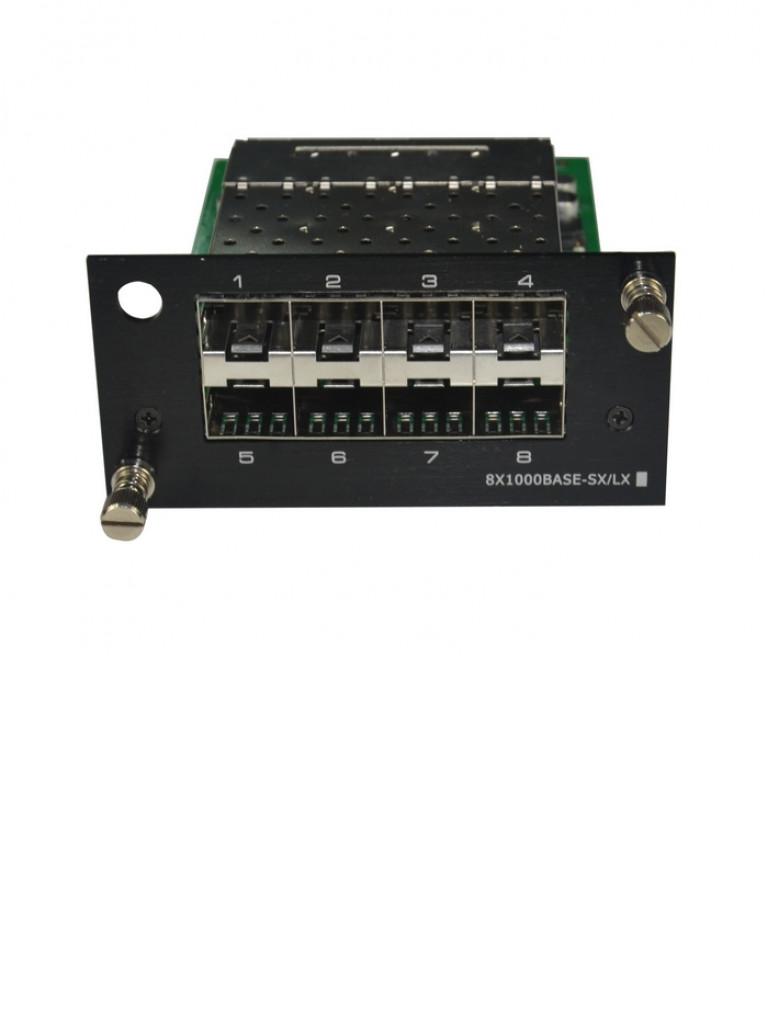 SAXXON N7524GEM8F - Modulo de 8 puertos  Gigabit SFP / Compatible con switch N7524GEMX - N7524GE-M8F