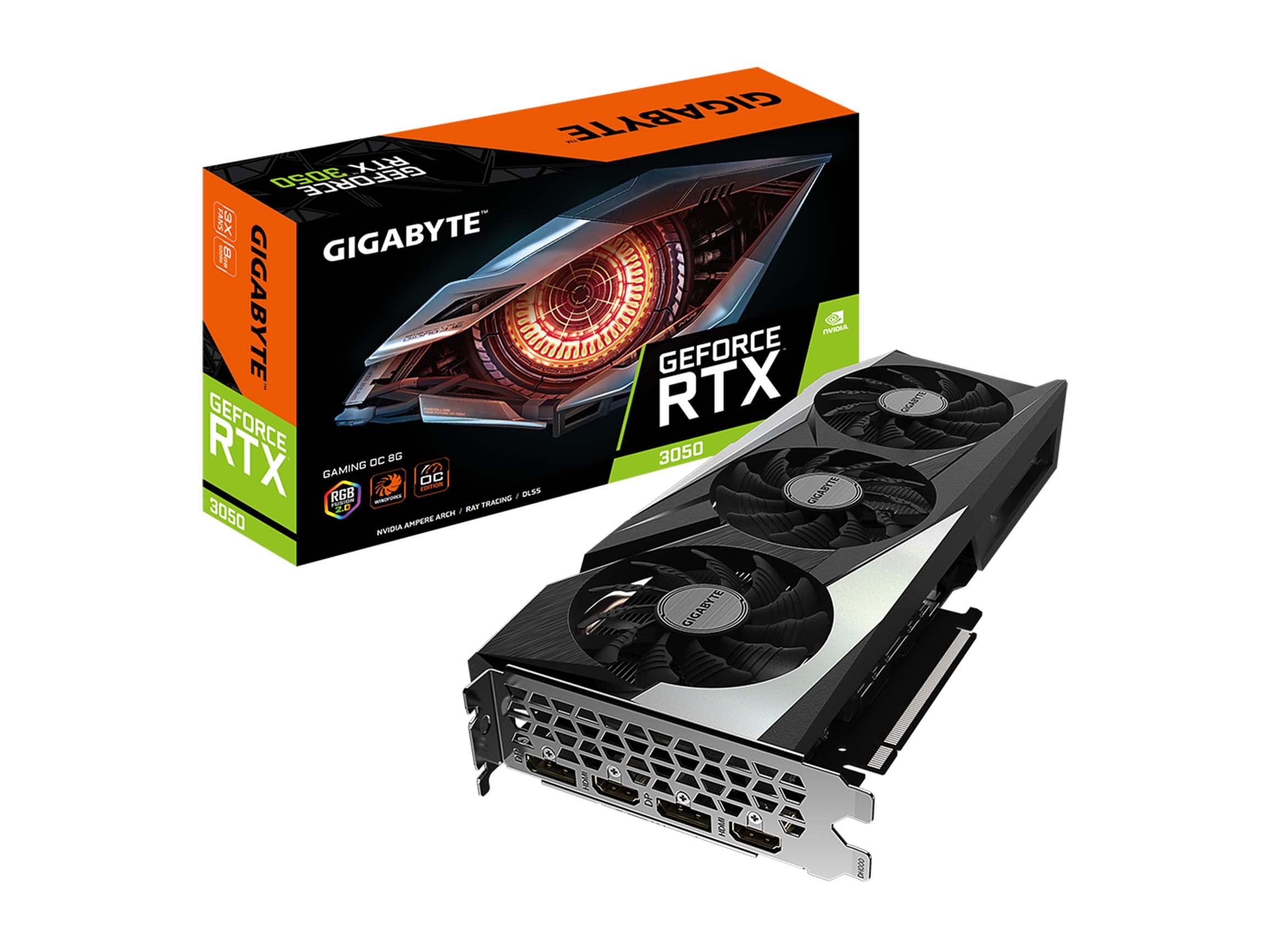 TARJETA DE VIDEO GIGABYTE RTX  3050 GAMING OC 8G GDDR6 PCIE 40 - GV-N3050GAMING OC-8G