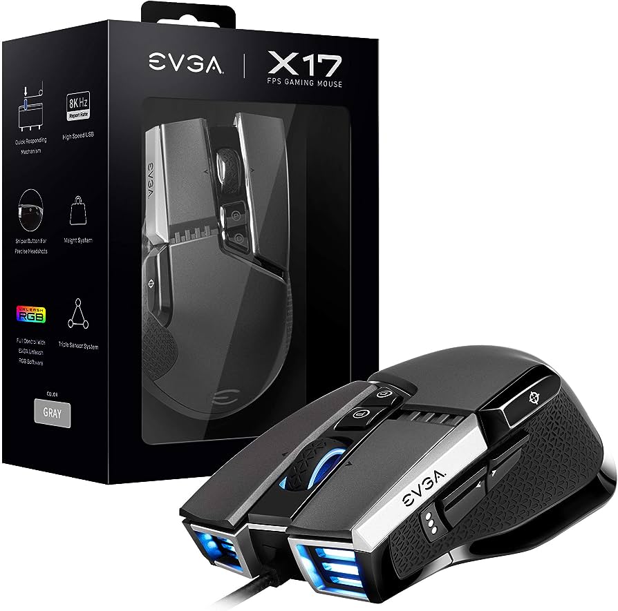 Evga Corp  903W117GrKr Evga  Mouse  Usb  Wired  Gray - 903-W1-17GR-KR