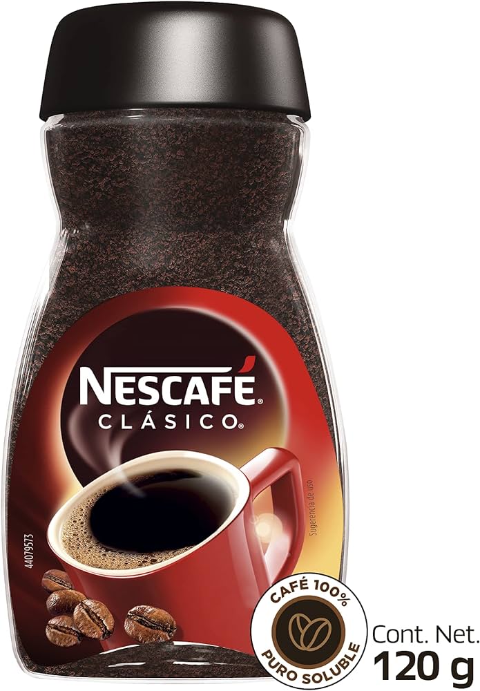 Café soluble Nescafe clásico 120 gr El café con sabor y aroma incomparables. café soluble 100% empieza tu día de la mejor manera con el delicioso sabor de nescafe clásico - NESCAFE CLASICO