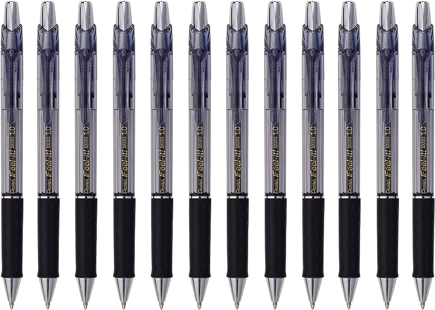 LM-Bolígrafo Pentel ifeel-it, punta 1.0m Bolígrafo Pentel retráctil ifeel-it color negro, tita de baja viscosidad, punta 1.0 mm, con agarre acolchonado sin latex, tinta suave que se desliza sin esfuerzo                                                                                               color negro, 1 pieza                     - BX480-A