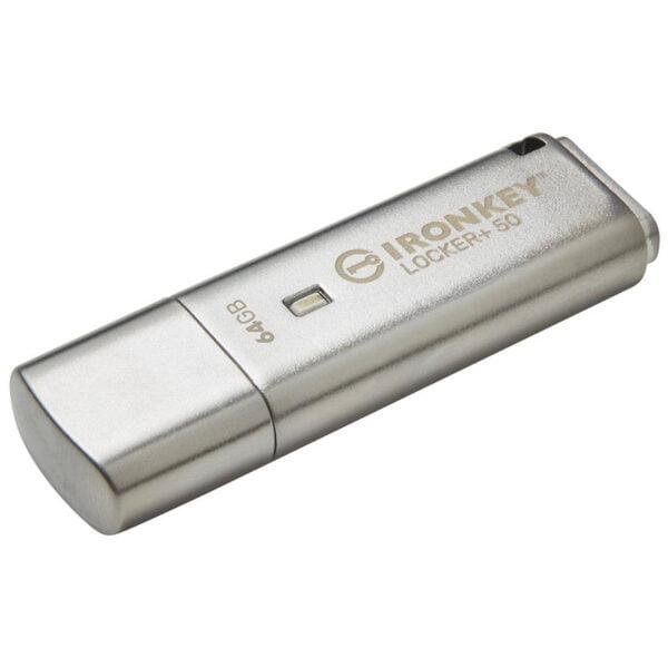 MEMORIA USB KINGSTON 64GB IRONKEY LOCKER PLUS 50 AES ENCRIPTADO USB CLOUD IKLP50 64GB - IKLP50/64GB