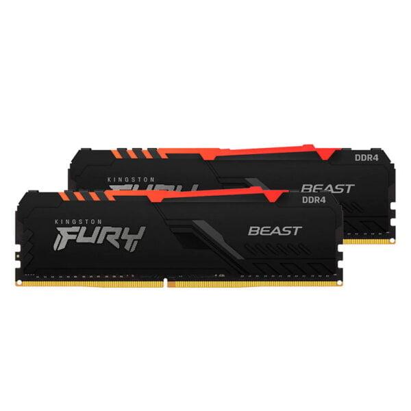 MEMORIA RAM DIMM KINGSTON FURY BEAST RGB 64GB DDR4 3600MTS CL18 KIT 2 KF436C18BBAK2 64 - KF436C18BBAK2/64