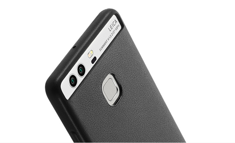 Huawei - Carcasa trasera para teléfono móvil - cuero - negro - para Huawei P9 - HUAWEI