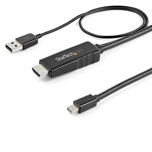 CABLE CONVERTIDOR HDMI A MINI DP 1M - ALIMENTADO USB - 4K 30HZ UPC 0065030887557 - HD2MDPMM1M