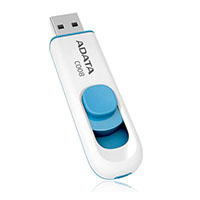 MEMORIA FLASH ADATA C008 32GB USB 2.0 BLANCO/AZUL RETRACTIL - ADATA