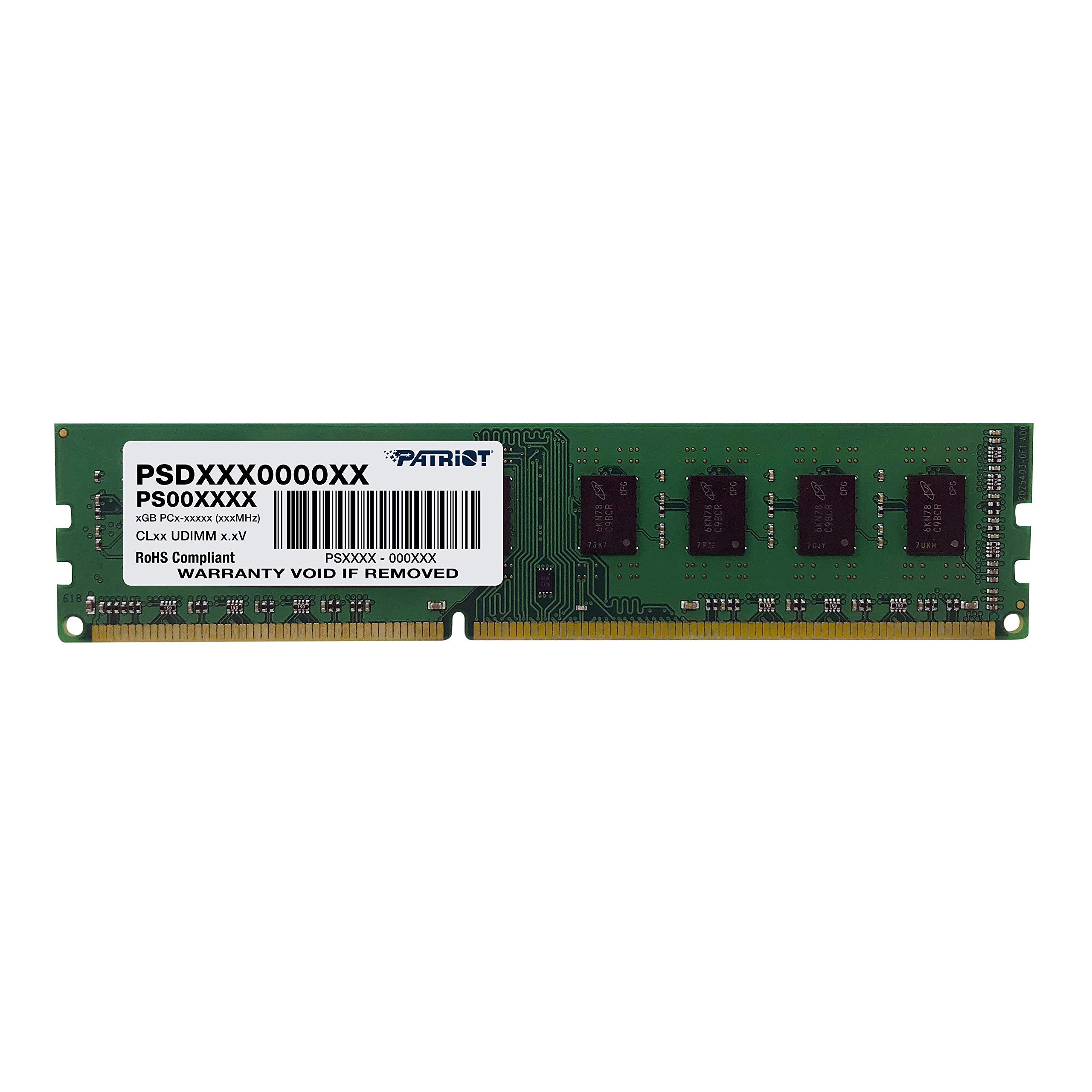 MEMORIA DDR3 PATRIOT SIGNATURE 4GB 1333MHz UDIMM (PSD34G1333, PSD34G13332 - NULL