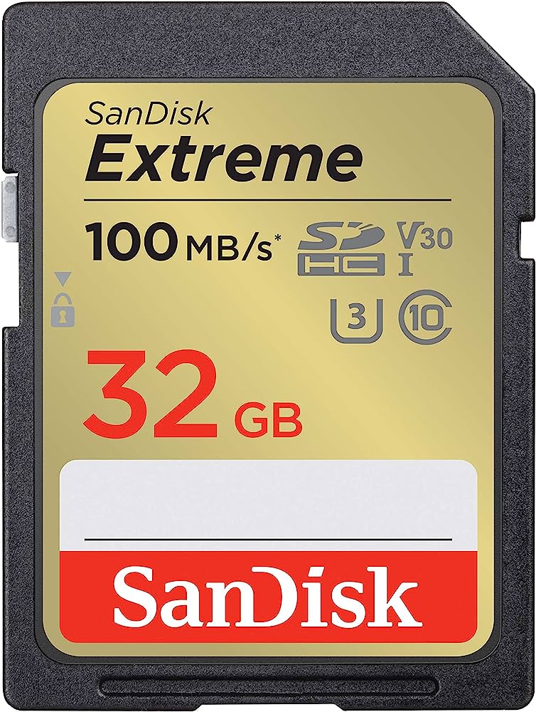 MEMORIA SD SANDISK EXTREME 32GB SDHC UHS I 100 MB V30 C10 U3 SDSDXVT 032G  GNCINSDSDXVT-032G-GNCIN