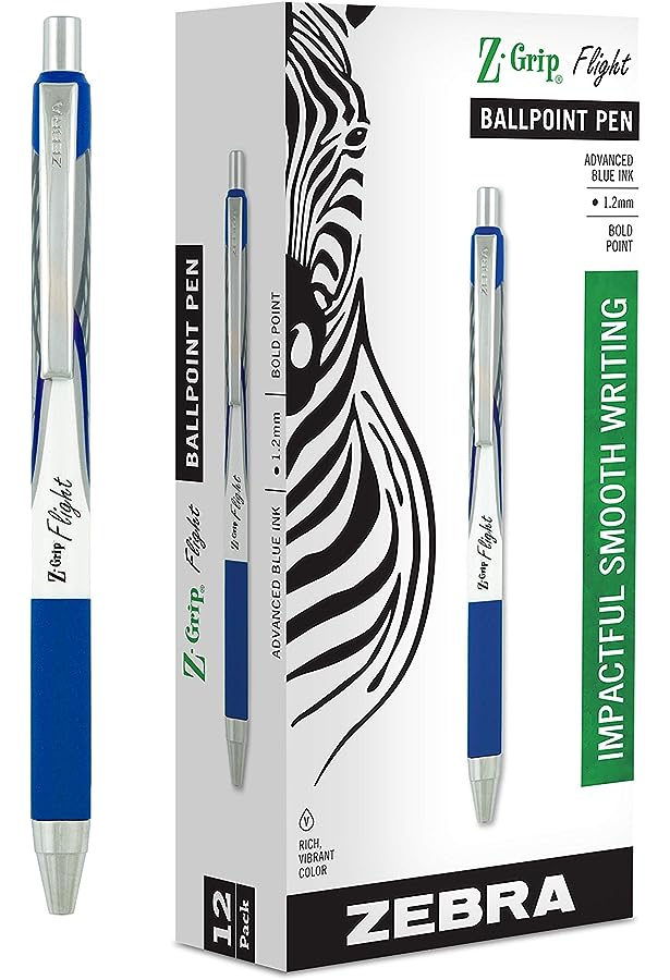 Bolígrafo Zebra retráctil, tinta azul, p Bolígrafo retráctil, punto mediano, tinta azul, tinta de baja viscosidad - 7925-01