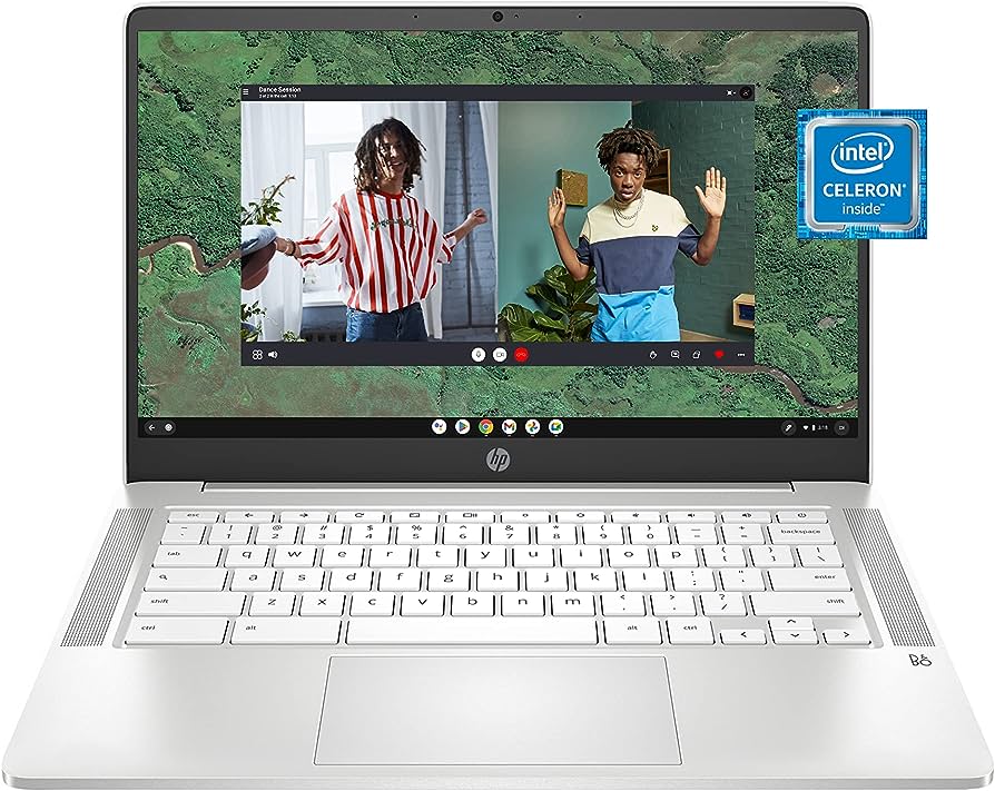 HP Chromebook 14a-na0270nr 14" FHD Laptop, Intel Celeron N4120 Processor, Intel UHD Graphics 600, 4 GB RAM, 64 GB SSD, Chrome OS - Ceramic White 60F97UA#ABA UPC  - 60F97UA