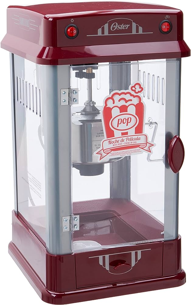 Máquina para palomitas, Oster            Palomera roja. recipiente de acero inoxidable. incluye taza y cuchara medidora.                                                                                                                                                                                 .                                        - FPSTPP7310-013