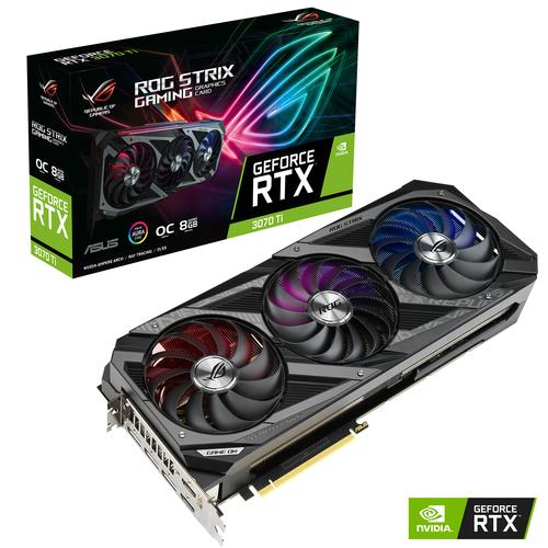 ASUS ROG-STRIX-RTX3070TI-O8G-GAMING - OC Edition - tarjeta gráfica - GF RTX 3070 Ti - 8 GB GDDR6X - PCIe 40 - 2 x HDMI 3 x DisplayPort - ASUS