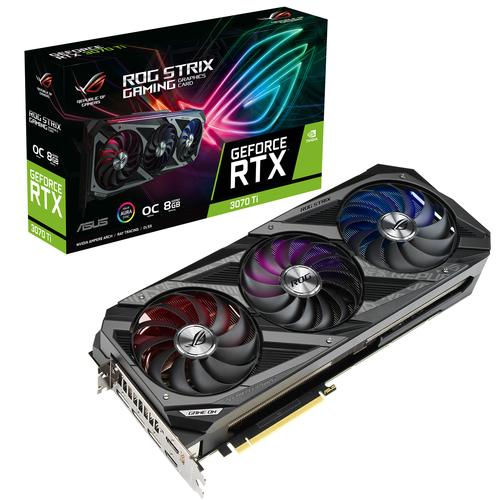 ASUS ROG-STRIX-RTX3070TI-O8G-GAMING - OC Edition - tarjeta gráfica - GF RTX 3070 Ti - 8 GB GDDR6X - PCIe 40 - 2 x HDMI 3 x DisplayPort - ASUS