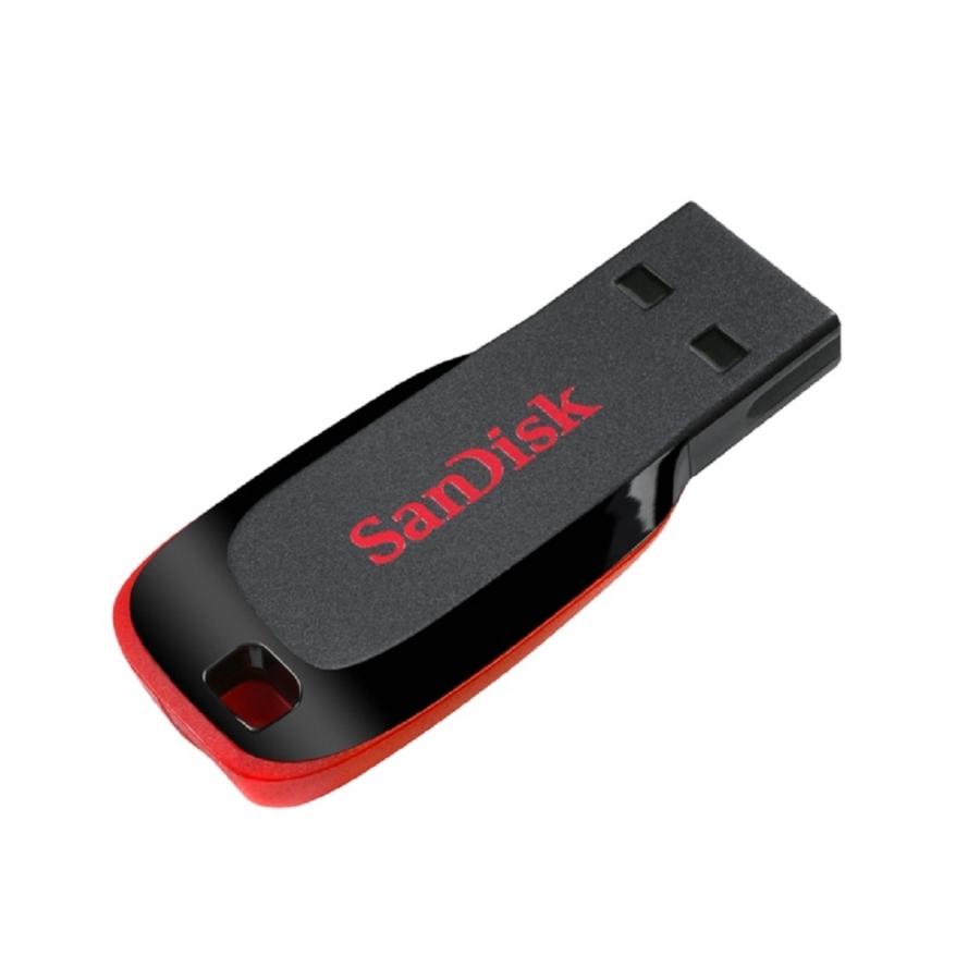 MEMORIA SANDISK 16GB USB 2.0 CRUZER BLADE Z50 NEGRO C/ROJO - SDCZ50-016G35