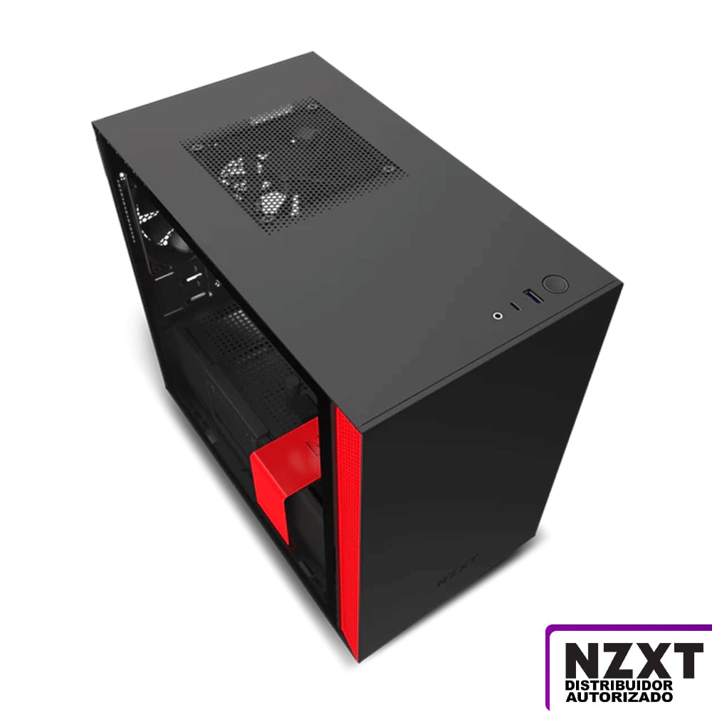 GABINETE NZXT H210i MINI-ITX TG 2VENT RGB BK/RED S/FTE CA-H210I-BR - NZXT