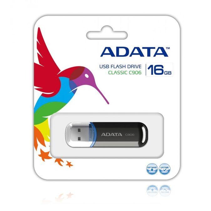 MEMORIA FLASH ADATA C906 16GB USB 2.0 NEGRA (AC906-16G-RBK) - ADATA
