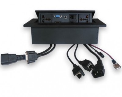 Caja de Mesa, RJ45 Cat 5e, HDMI, SVGA, USB V2.0, 3.5 mm, Nema 5-15R, Negro, BROBOTIX 005514N 005514N 005514N EAN 7503027308041UPC  - BROBOTIX
