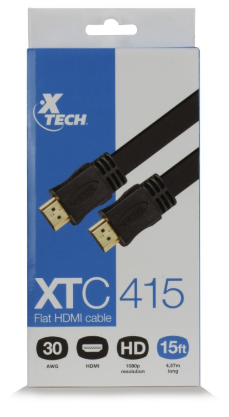 Xtech  Video  Audio Cable  Hdmi  15 Pies  Flat - XTECH