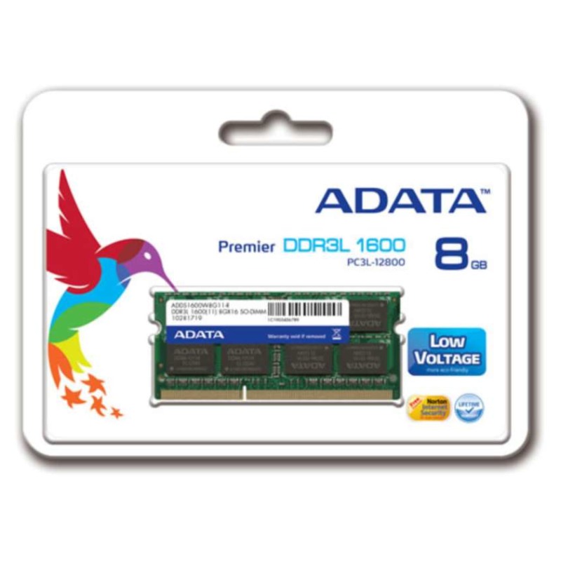 MEMORIA RAM ADATA DDR3L SODIMM 8GB 1600MHZ ADDS1600W8G11-S - DDS1600W8G