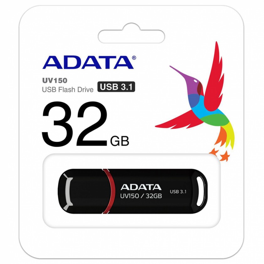 MEMORIA USB  ADATA UV150 NEGRO 32GB 3.0 - UV150BK-32G