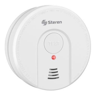 Alarma de humo con zumbador STEREN ala-h Alarma de humo con zumbador, con soporte para instalación y botón led. su acabado es totalmente en color blanco.                                                                                                                                                um 1 pza                                 - ALA-HUM_
