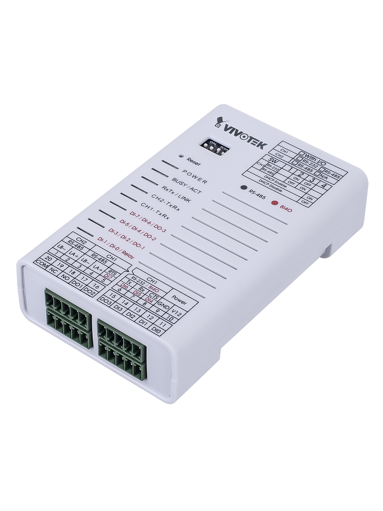 VIVOTEK - AO20W Modulo convertidor Ethernet a Wiegand /compatible con barreras vehiculares/2 canales rs485/1 canal rs232/ 8 entradas digitales/ 3 salidas digitales/ 1 salida de relay - AO-20W