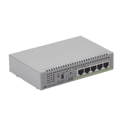 AT-GS910/5-10 Switch Gigabit No Administrable, 5 Puertos 10/100/1000 Mbps fuente de alimentación interna <br>  <strong>Código SAT:</strong> 43222610