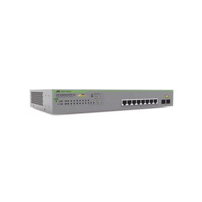 Switch PoE+ Gigabit WebSmart de 10 puertos 10/100/1000 Mbps (2 x Combo) + 2 puertos gigabit SFP (Combo), 75 W <br>  <strong>CAJA ABIERTA / *A </strong>  Condiciones: Mercancía que ha sido usada en forma muy ligera - AT-GS950/10PS-V2