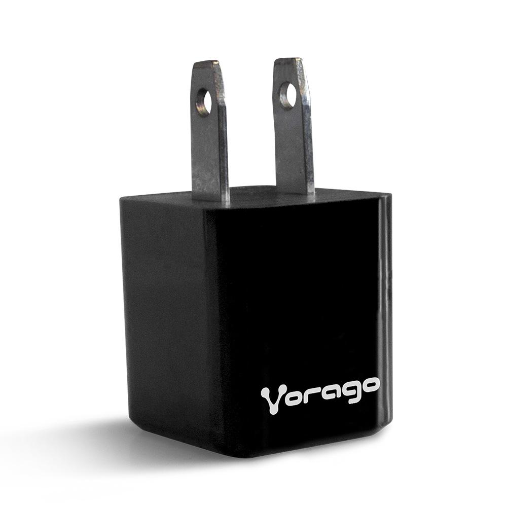 CARGADOR PARA PARED VORAGO 1 PUERTO USB NEGRO BLISTER (AU-105-BK) - VORAGO